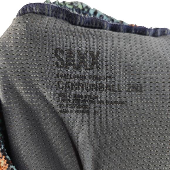 SAXX Cannonball 2n1 Ballpark Pouch Swim Trunks Men's Large Blue Tropics 9" Lined - Picture 4 of 4